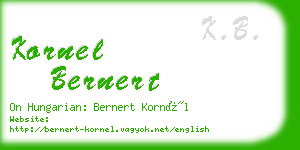 kornel bernert business card